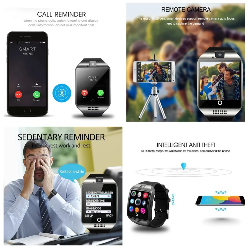 Bluetooth Smart часы мобильный телефон смарт Универсальный GSM 4.0 Камера Календари