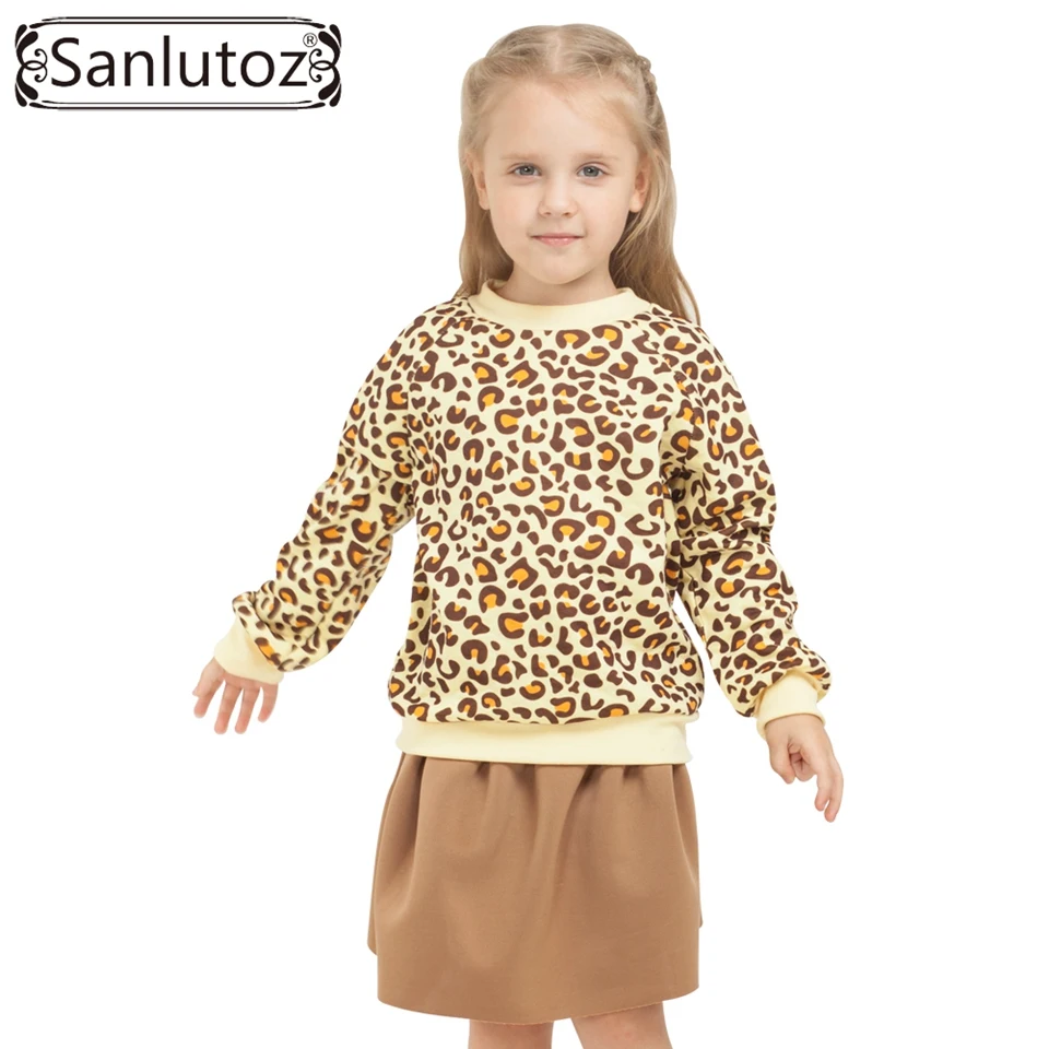 

Sanlutoz Children Girls Clothing Set Winter 2016 Leopard Print Kids Clothes Brand Sport Suit Set Tracksuit for Girls Toddler 2pc