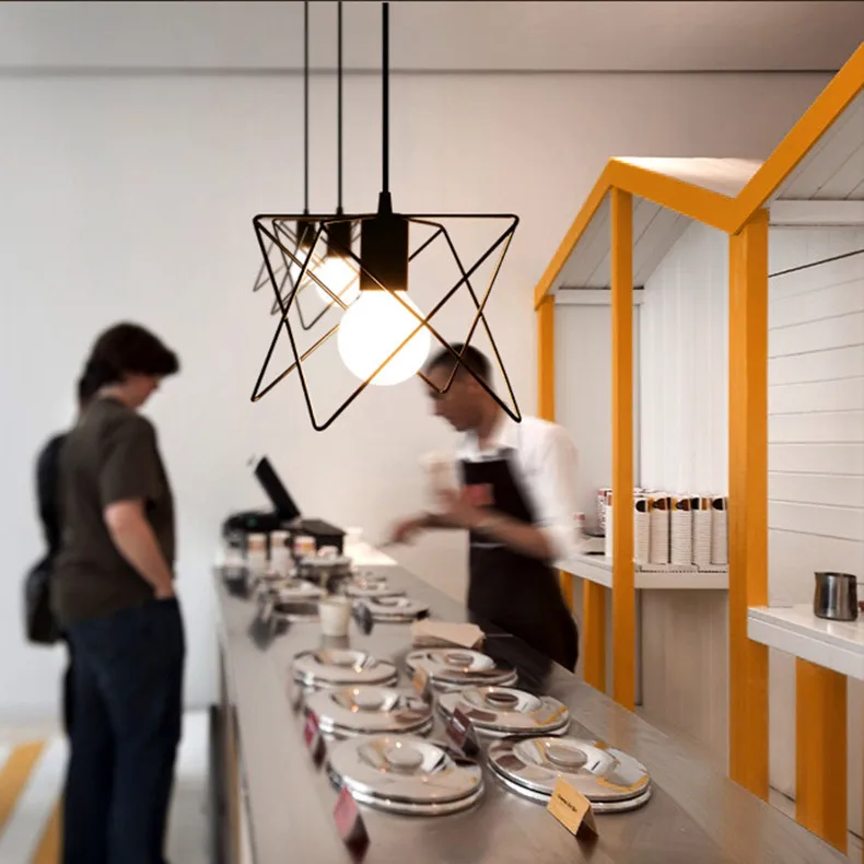 HAIXIANG Nordic Stylish simplicity Creative Lamp retro industrial wind living room Restaurant Bar Iron Pendant Lights | Освещение