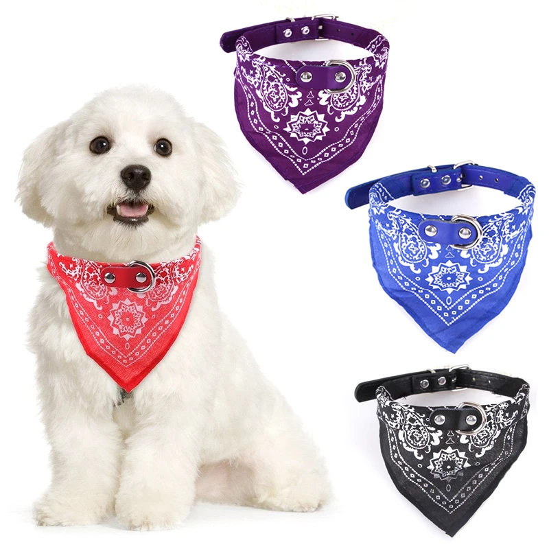 Puppy Neckerchief Adjustable Pet Dog Cat Neck Bandana Collar Scarf Accessories for Cats &amp Small Dogs Black Red Blue Pink Purple | Дом и сад