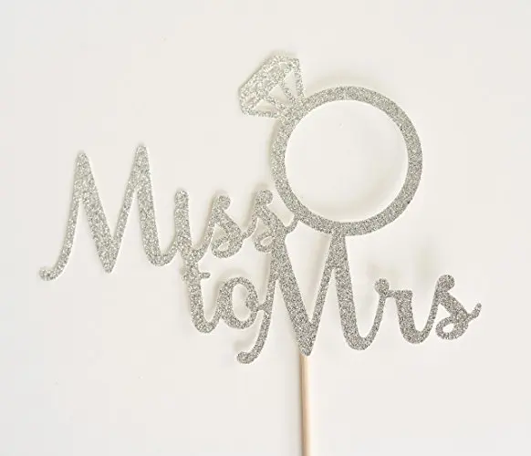 silver Chicinlife, 5 шт., кольцо Miss To Mrs с бриллиантами, топперы для торта, кекса, свадебного душа, девичника, вечерние украшения для девичника - Цвет: silver
