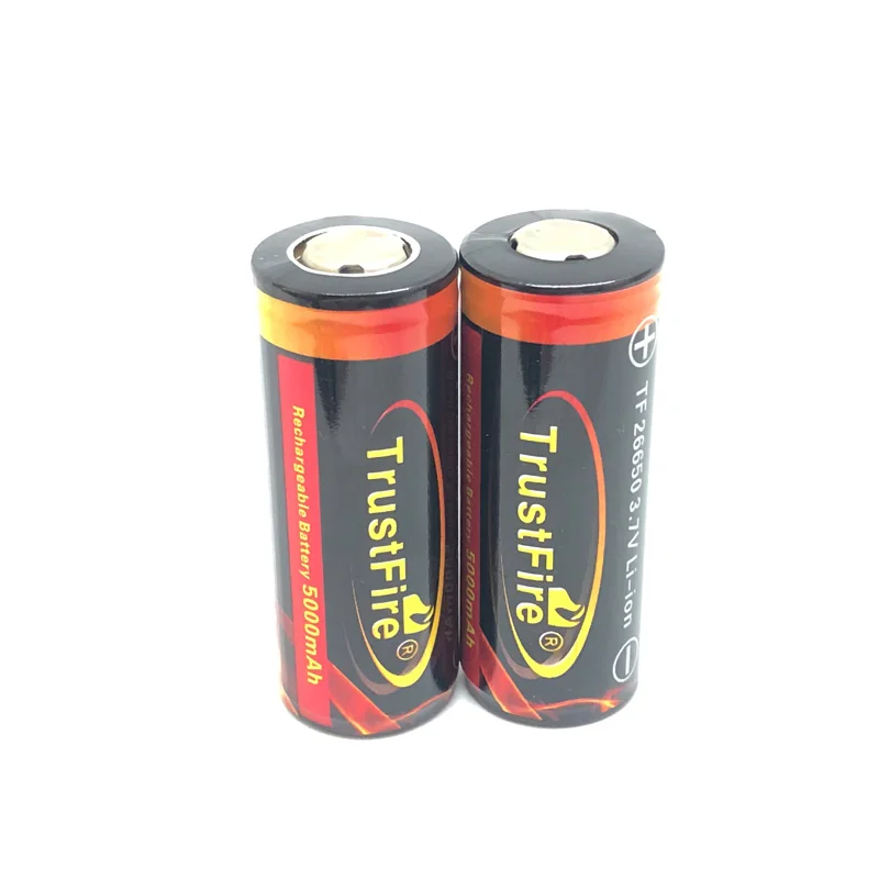 2 шт./лот TrustFire 5000mAh 26650 3,7 V перезаряжаемая цветная литиевая батарея с защитной панелью для фонарика
