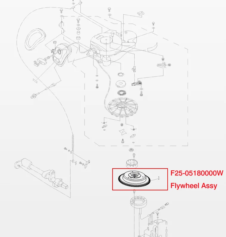 

Flywheel Assy F25-05180000W for Parsun HDX F25BW electric start remote control outboard motor
