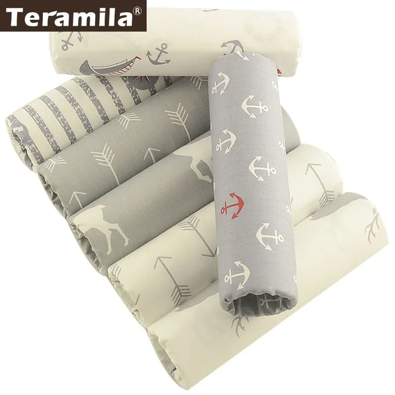 Teramila серый Serise Fat Quarters хлопок саржевая Ткань DIY шитье лоскутное 7 шт./40 см x 50 см домашний текстиль Tissus Скрапбукинг