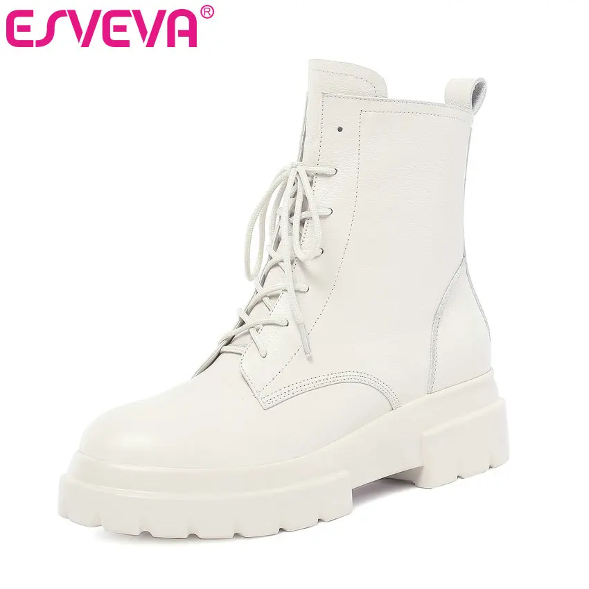 Женские ботинки ESVEVA осенние из коровьей кожи и искусственной ботильоны на