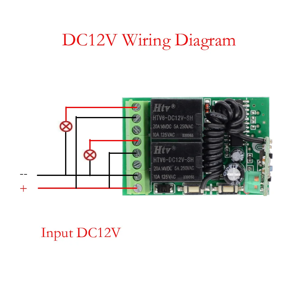 RF 433Mhz DC 12V 2CH беспроводной пульт дистанционного управления, светильник, переключатель, черный, ВКЛ./ВЫКЛ. Передатчик, мини-реле, Переключатель приемника