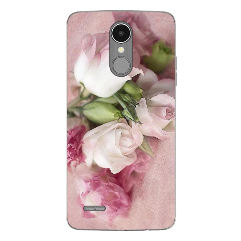 Для LG K8 2017 5 0 &quotкрышка силиконовый чехол цветы окрашены ТПУ Мягкая задняя крышка