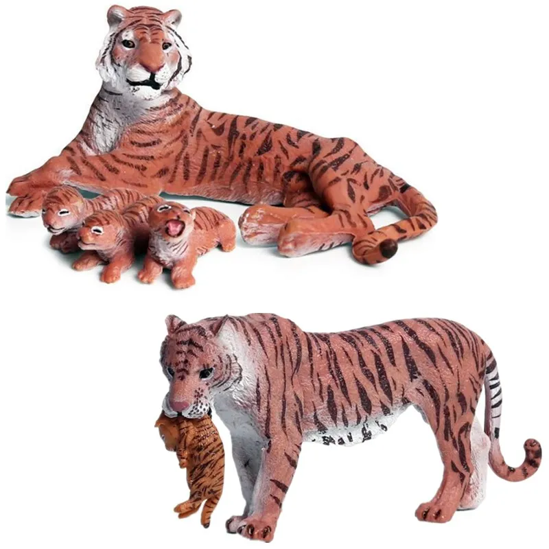 6 шт. дикие Тигры Львы животные фигурка тигра детеныш женский Тигр модель фигурки
