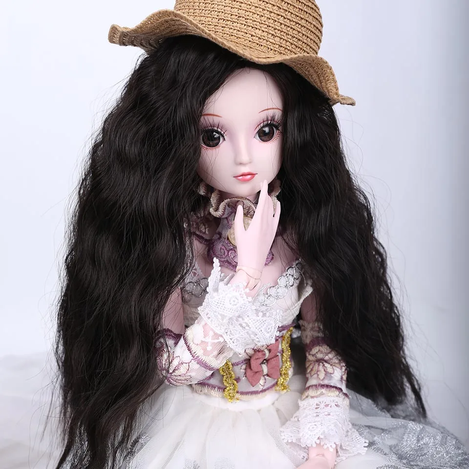 1/3 1/4 масштаб BJD парик черные волосы для BJD/Аксессуары для кукол SD Allaosify - Цвет: 6