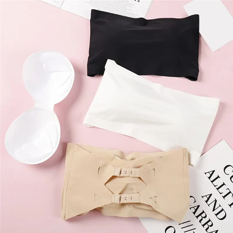 Бесшовное сексуальное нижнее белье бюстгальтер без бретелек антискользящий пуш