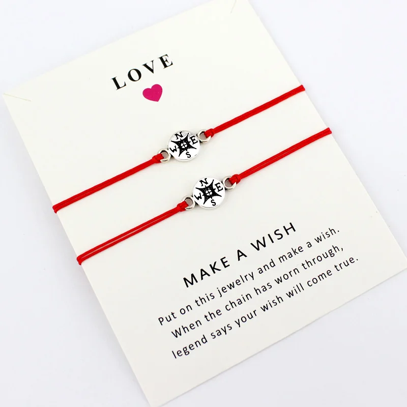 Make a Wish Dream Grandma Granddaughters Aunt Niece Mother Daughters Best Friends Thanksgiving Gift Compass Bracelets for Women | Украшения