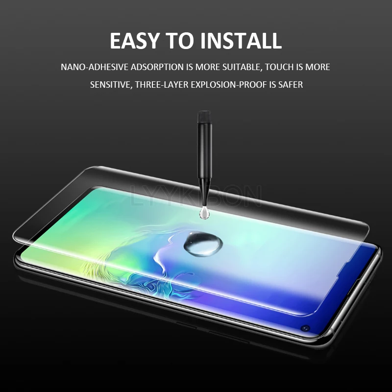 УФ закаленное Стекло для samsung Note 9 8 S6 S7 край 5D полный жидкий клей Экран протектор для samsung Galaxy S10 S9 S8 рlus lite
