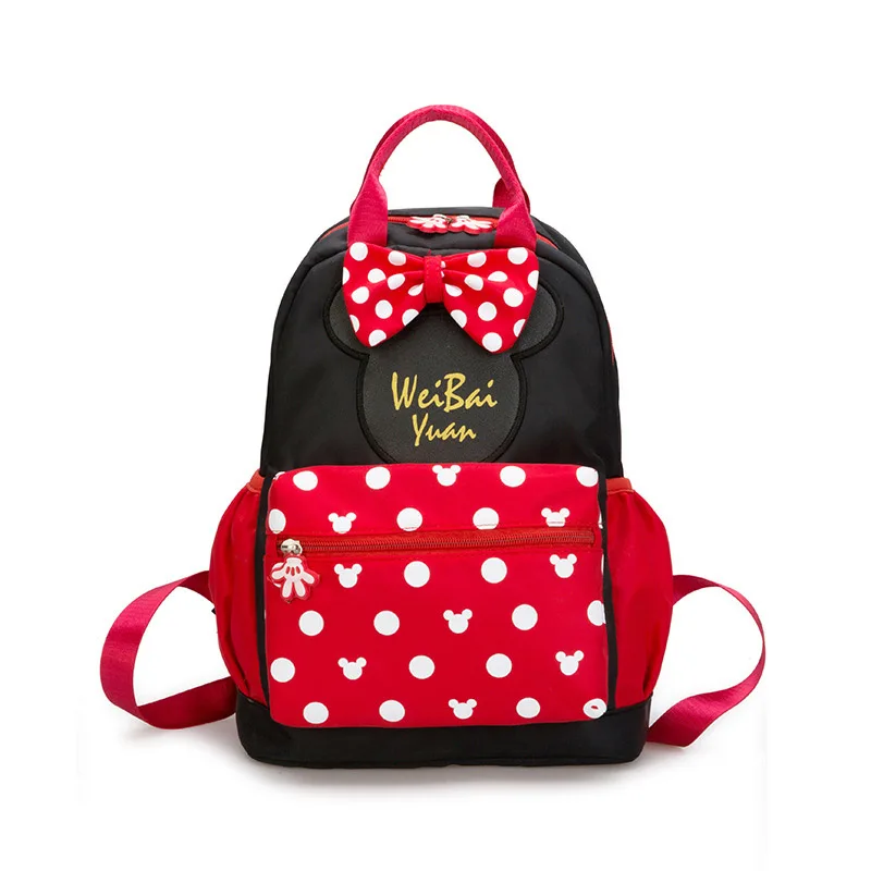 Red Minnie disney Микки Маус малыш рюкзаки Симпатичные Минни обувь для девочек мальчиков сумки дети пакеты для закусок Мультфильм школьная сумка - Цвет: Red Minnie