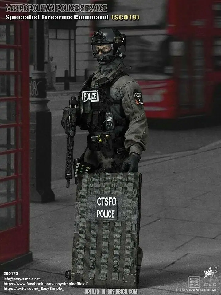 EASY &amp SIMPLE ES 26017S 1:6 британская команда специалистов SCO19 Shieldman коллекционная фигурка