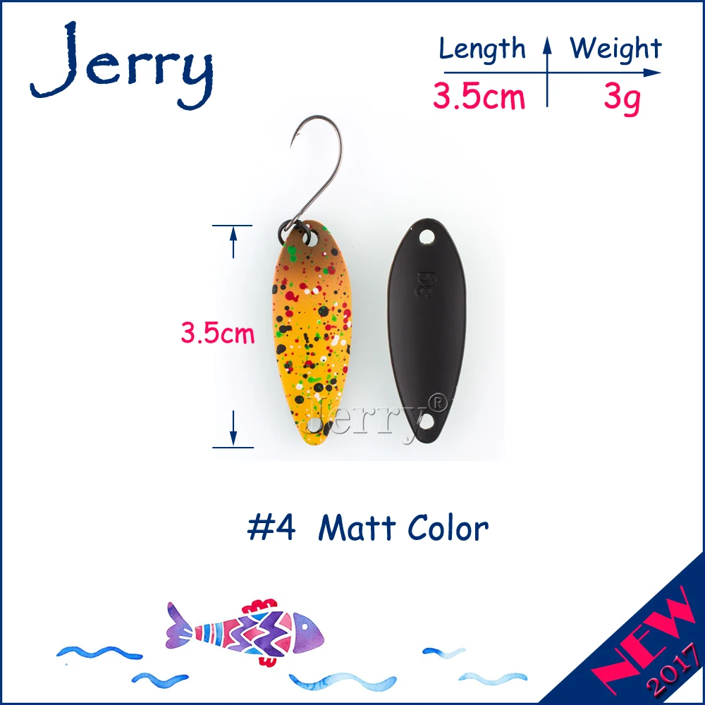 Jerry 1 шт. 2 г 3 4 5 форель рыболовные ложки металлические приманки Спиннер pesca