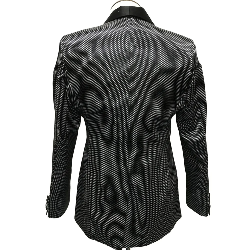HCF By Air Для мужчин; цельнокроеное платье 2 Button Shawl Collar Slim Fit Повседневное Свадебные Черный Для мужчин костюмы куртка