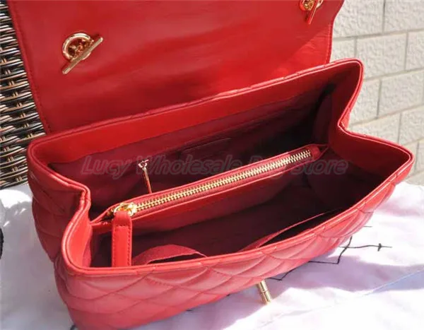 New Calf Leather Female Casual Red Shoulder Bag Medium Size Free Shipping | Багаж и сумки