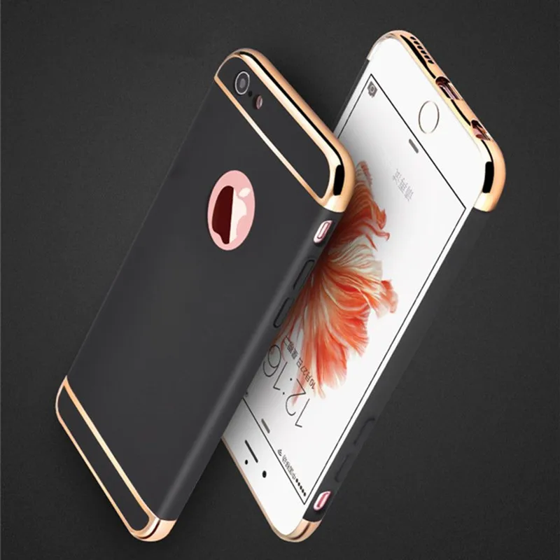 Для iphone 6s 7 case роскошный черный матовый жесткий 360 полная защита для 6 plus плюс
