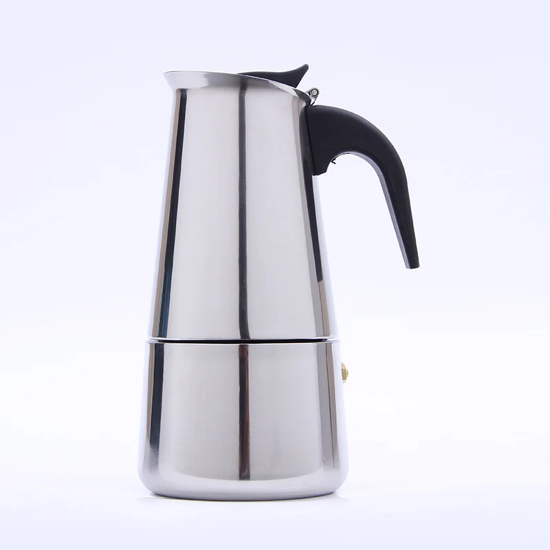 Кофейник из нержавеющей стали, кофейник Mocha Moka, эспрессо, латте, плита, кофейник, фильтр, 100 мл, 200 мл, 300 мл, 450 мл, кофемашина