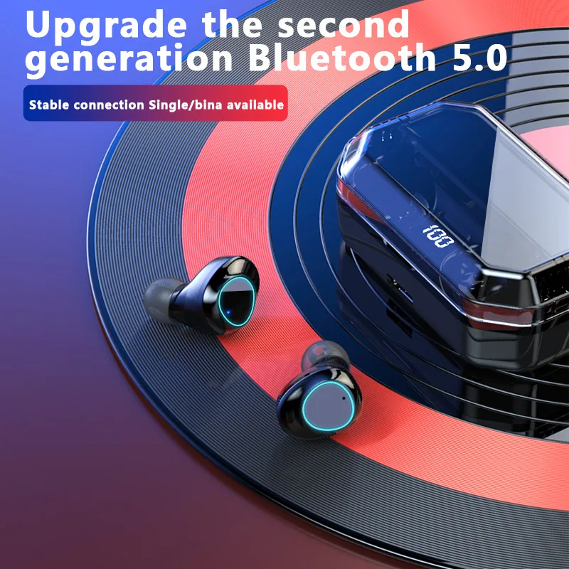 BZR оригинальные TWS 5 0 Bluetooth наушники 6D стерео беспроводные с двойным микрофоном