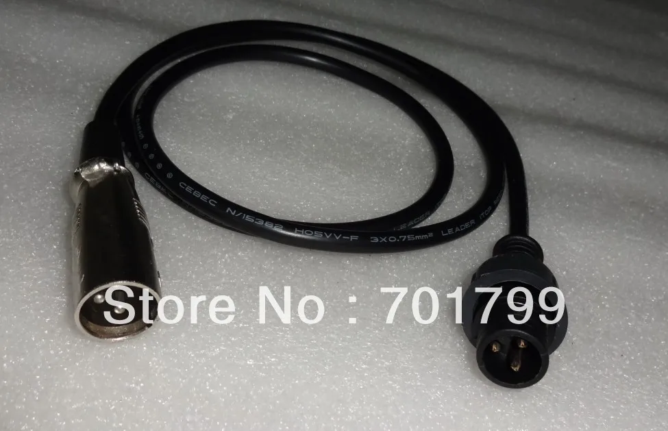 1 м длинный 3pin XRL DMX мужской разъем на 3 ядра водонепроницаемый (15 мм серия)