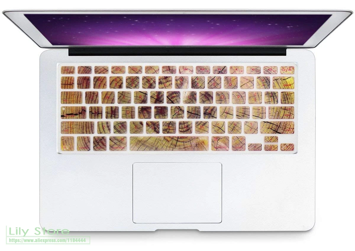 Деревянная трещина клавиатура с узором силиконовый чехол для MacBook Air 13 3 Pro 15 или
