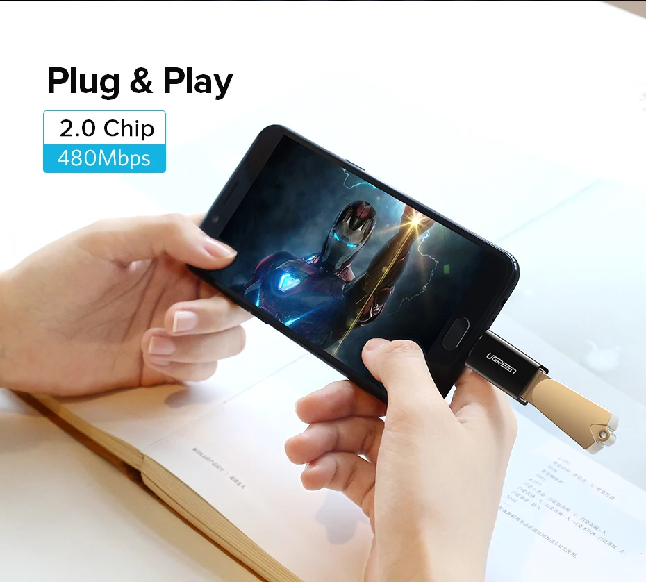 Ugreen OTG кабель Micro USB Мужской к USB 2,0 Женский OTG адаптер конвертер для samsung Galaxy S7 Galaxy Note 5 Galaxy Tab 3 планшет