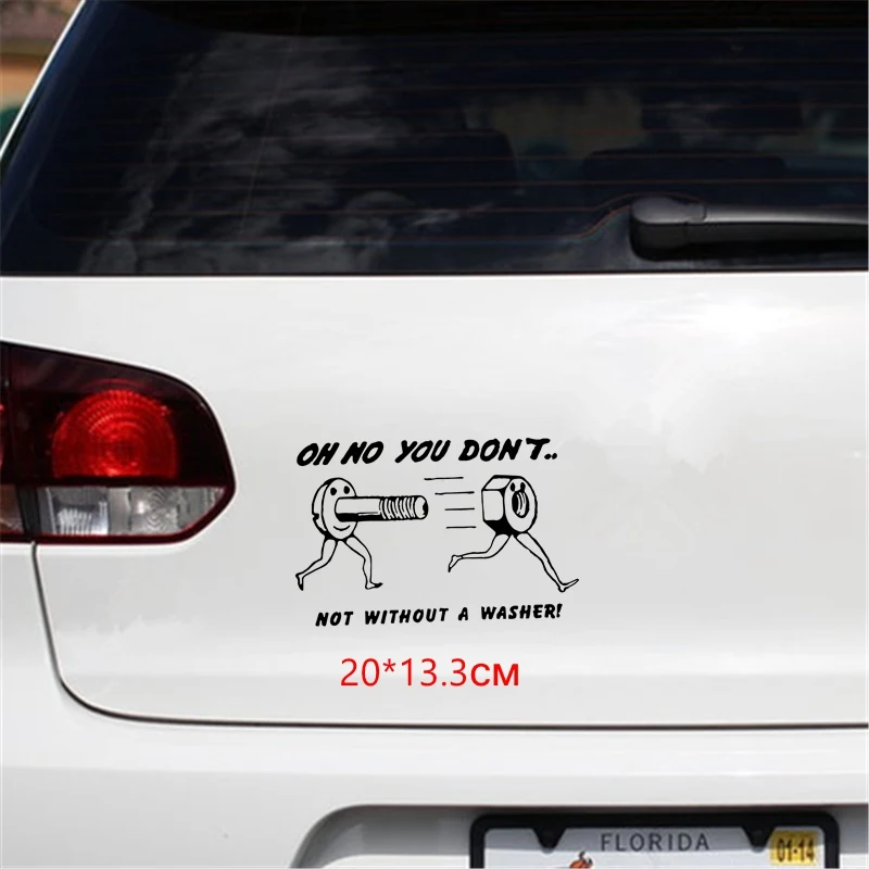 Funny Car Sticker - OH NO YOU DON'T WITHOUT a WASHER - Tri Mishki HZX931# Vinyl Decals, Auto Accessories 20x13.3cm image 6