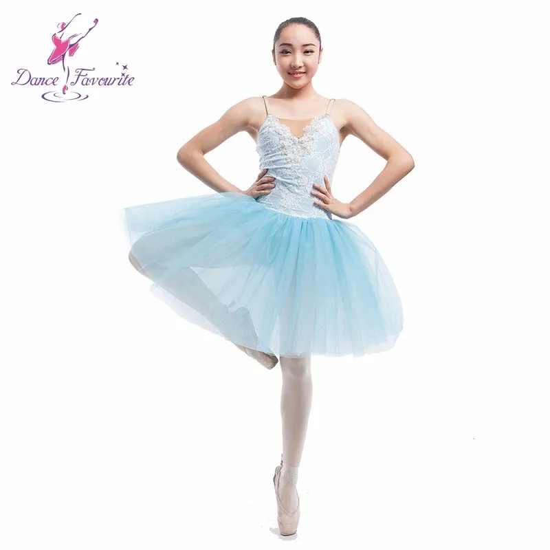 New Pale blue Spandex Bodice Ballet Tutu Women/Child Stage Performance/Competition Costume Ballerina Professional Dance Dress |