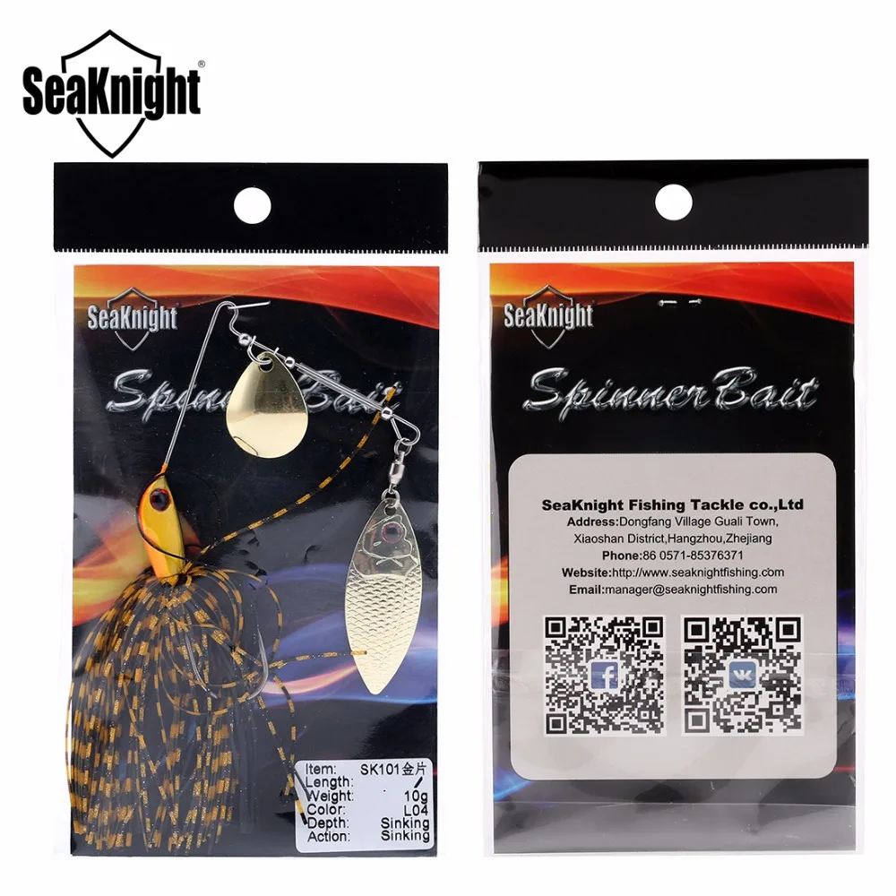

SeaKnight Brand Spinner Bait 10g Sinking Fishing Lure Spinnerbait Jig Double Spoon Fishing Lure for Fishing 1Piece/lot