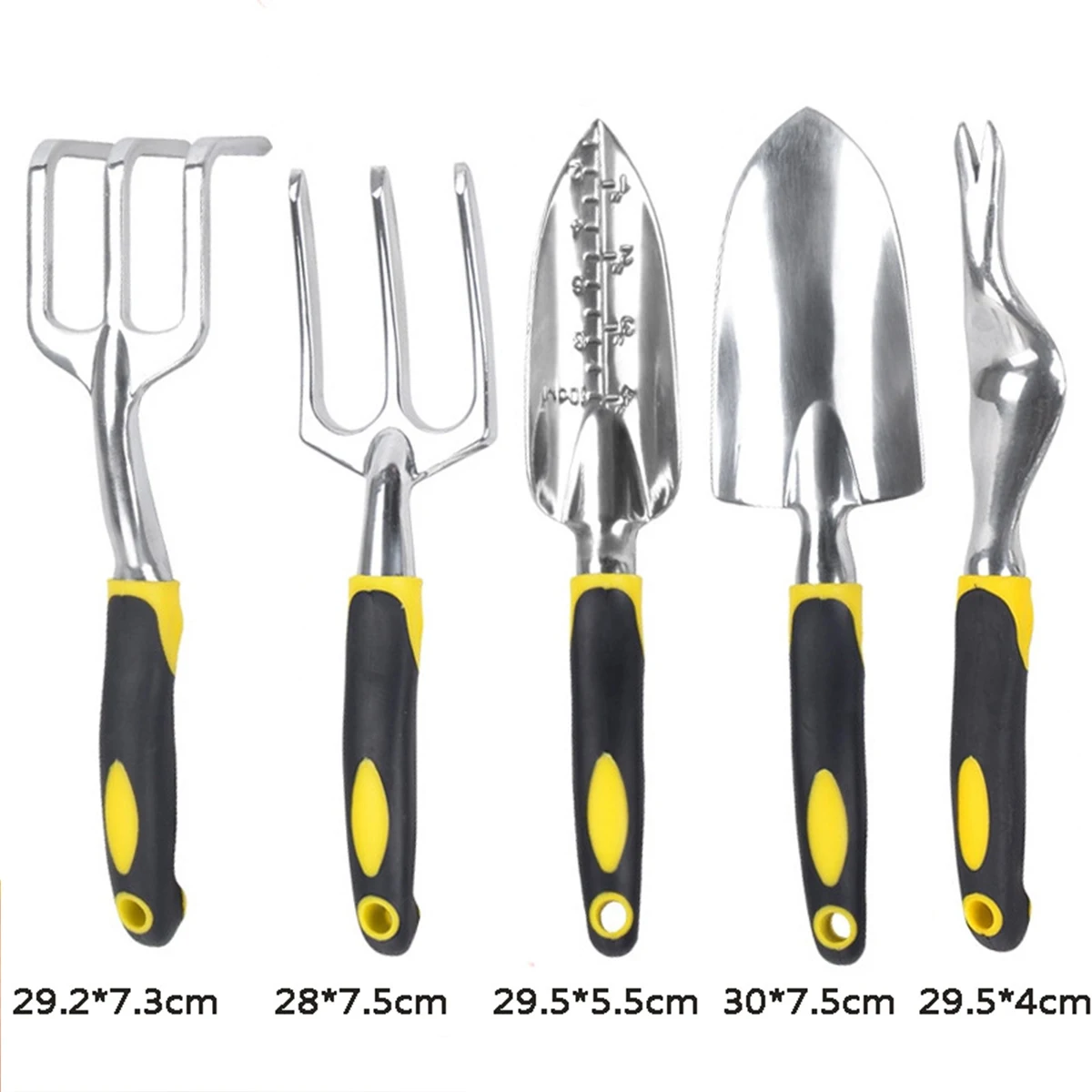 

6 Piece Garden Tool Set Shovel Cultivator Gardening Planting Hand Tool Kit Heavy Duty Cast-Aluminum Heads Ergonomic Handles