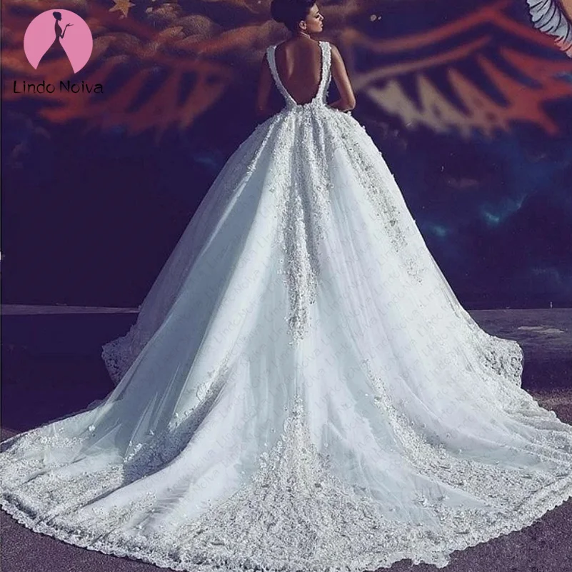 Vestido de Noiva милое длинное аппликационные Жемчужины для кружева с