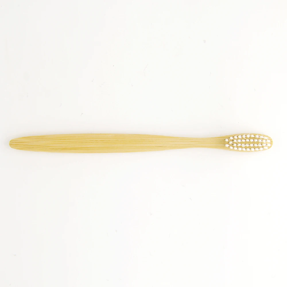 Щетка Зубная белая из бамбукового волокна с мягкой щетиной и деревянной ручкой 5