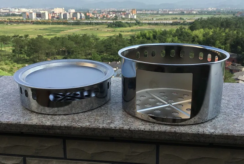 S Портативная Наружная дровяная печь, напольная плита из нержавеющей стали, плита для барбекю