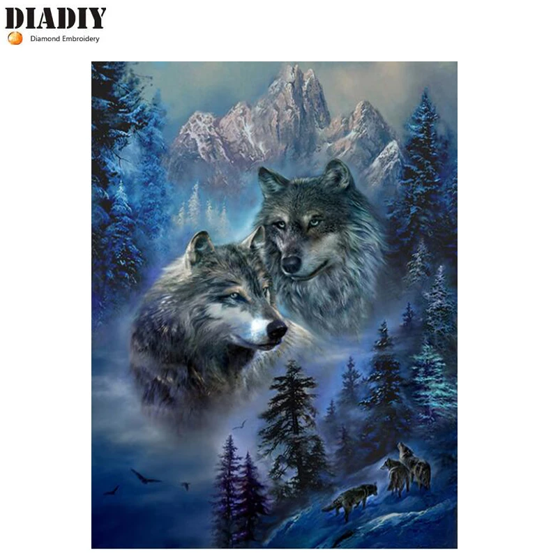 DIADIY 5D алмазная вышивка волк Животные крестом сделай сам Алмазная картина