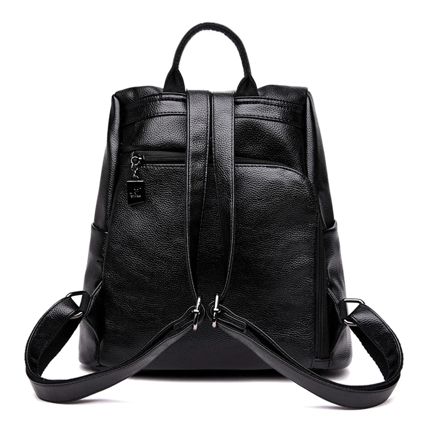 Модный женский кожаный рюкзак с защитой от кражи вместительные школьные ранцы