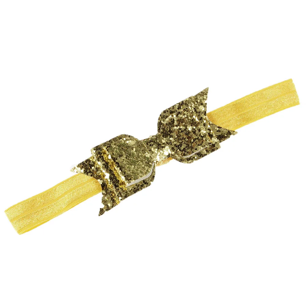 Yundfly 16 цветов блестящие кожаные повязки на голову с бантом Детские эластичные для