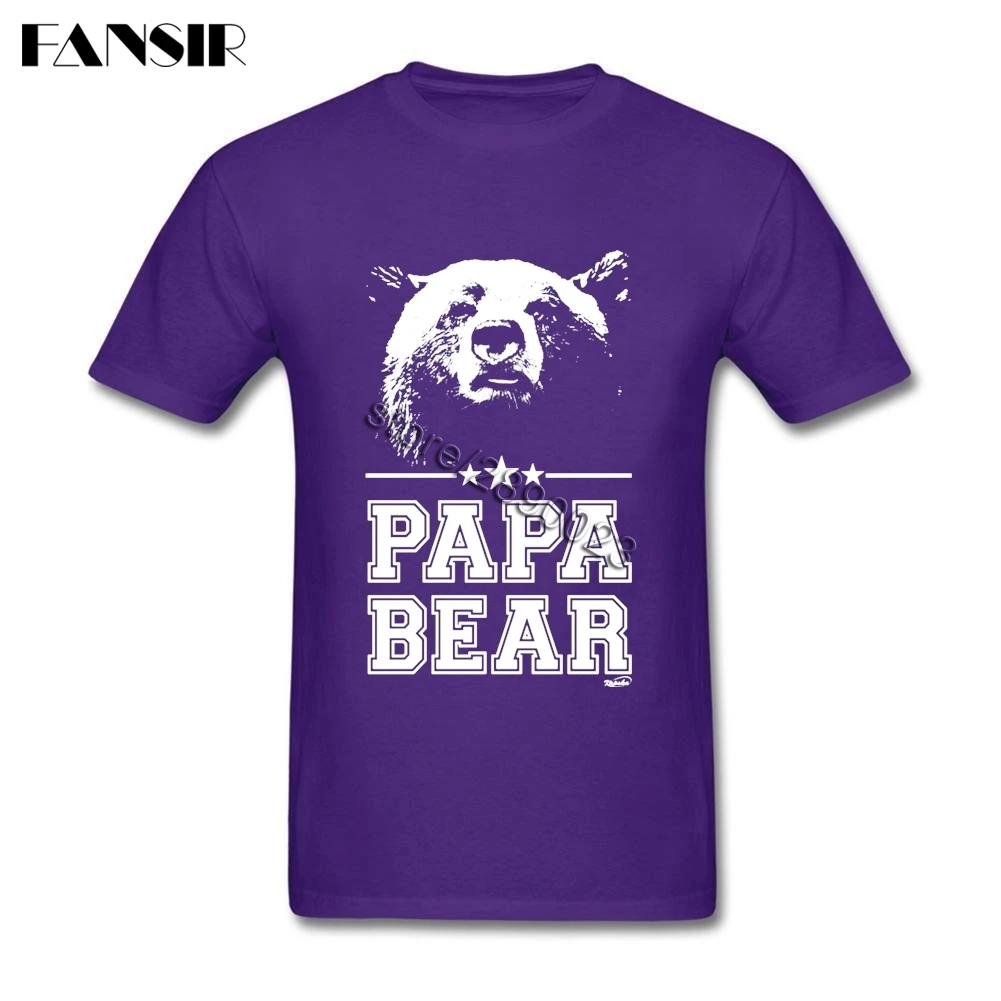 Потрясающая Мужская футболка Papa Bear с коротким рукавом из чистого хлопка круглым