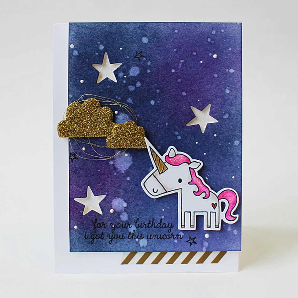 DiyArts 6Pcs New Christmas Dies Unicorn Wishes Metal Cutting Dies for Scrapbooking Craft Die Metal Cutting Dies New