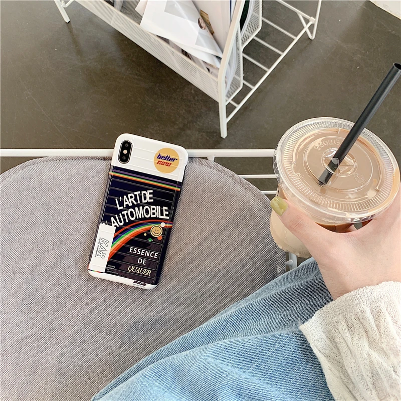 Милый чехол для мобильного телефона с радужным смайликом Apple iPhone 6 6s 7 8 Plus X защитой