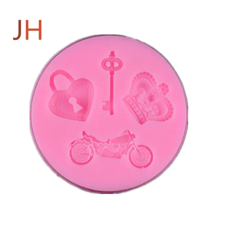 Силиконовая форма для конфет с замком мотоцикла тиснением моделирования торта