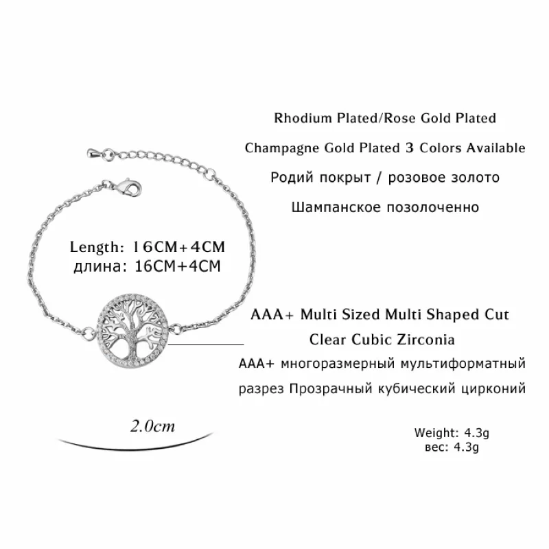 Анка новый роскошный звено цепи Древо жизни обаятельные Браслеты и ожерелья
