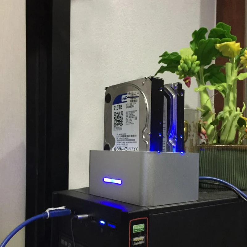 2-портный Dual bay док-станция для жесткого диска sata USB 3,0 6 ТБ за игровой костюм 2," 3,5" hdd док-станция с клон, Дубликатор функция