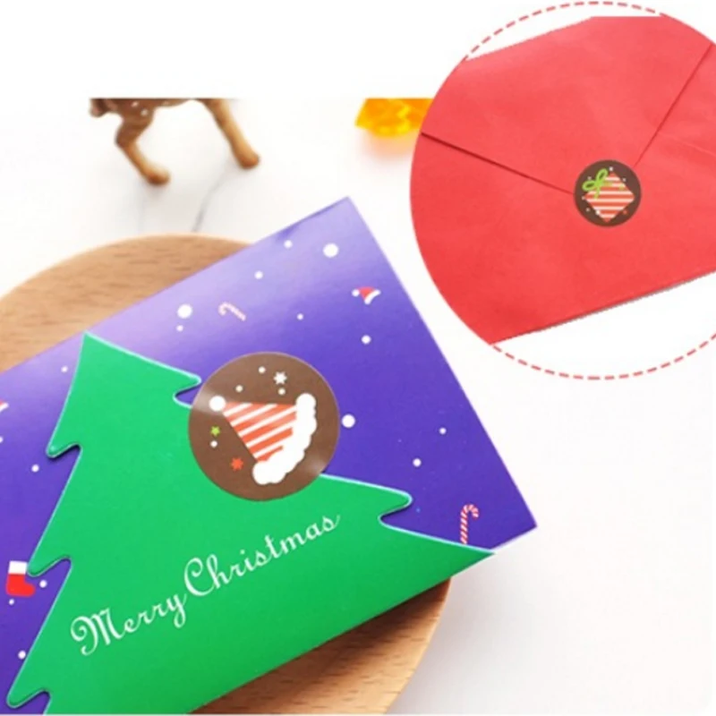 160 шт./лот Kawaii наклейка s Merry Christmas Санта Клаус подарок круглая клейкая наклейка для запечатывания изделия ручной работы посылка украшения