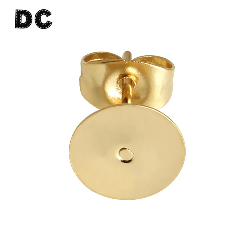 50 шт. основа для серег из нержавеющей стали пустая серьги-гвоздики 3 мм 4 6 8 Кабошон