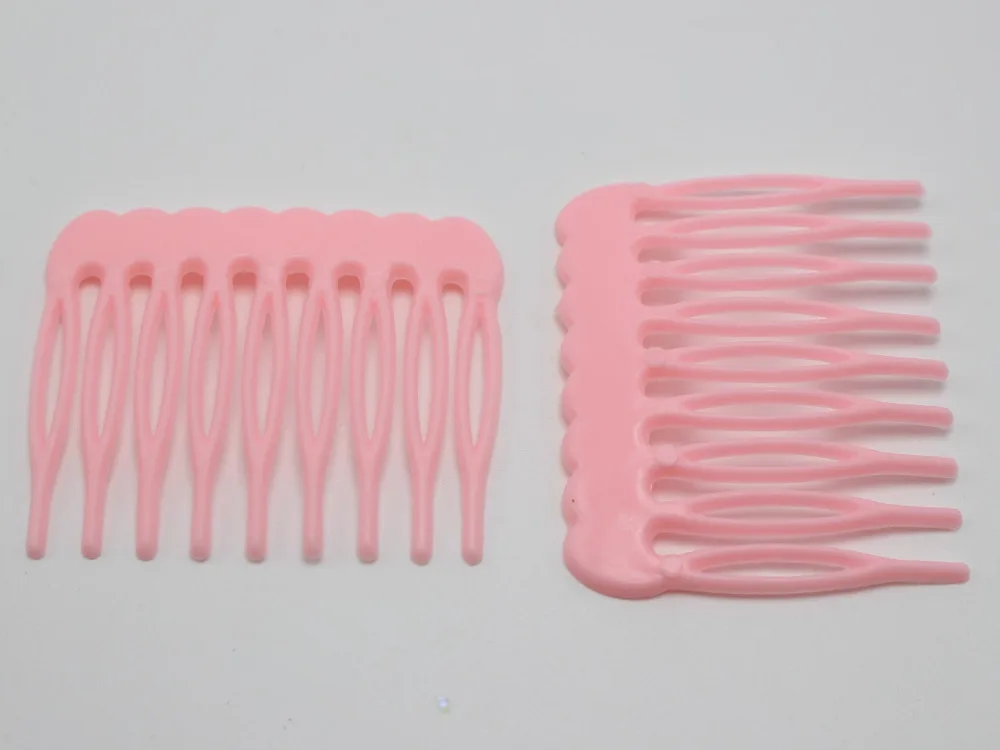 

50 Pink Plastic Smooth Hair Clips Side Combs Pin Magic Grip Hair Pins 46mm