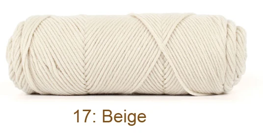 17 Beige Г/лот 400 натуральный мягкий хлопок пряжа для вязания ребенка Пряжа вязаный крючком вязакрючком шарф свитер, 4 мяча, различные цвета доступны - Цвет: 17 Beige