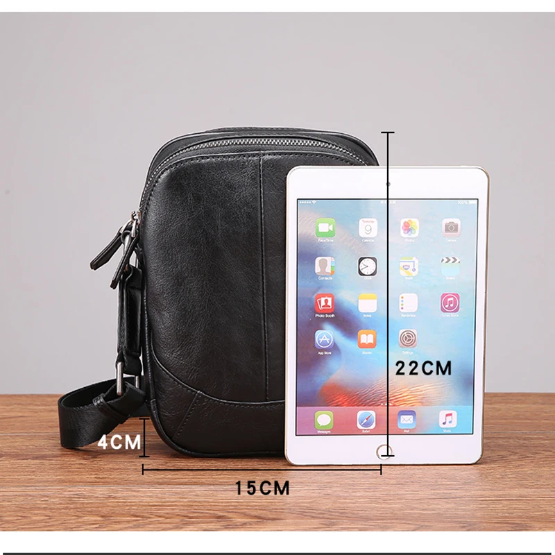 Мужская сумка на одно плечо AETOO модная повседневная миниатюрная из воловьей кожи