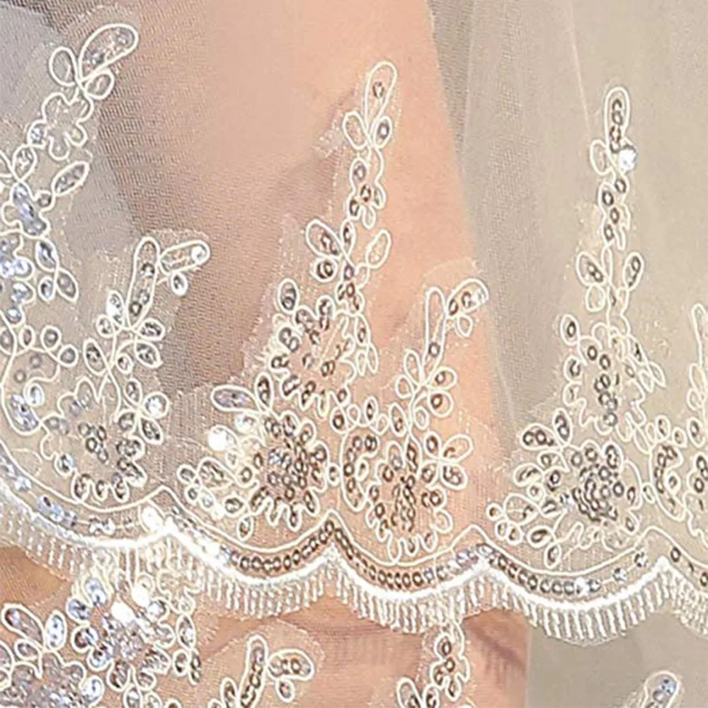 2018 дешевая оптовая продажа двухслойная белая Фата для невесты цвета слоновой