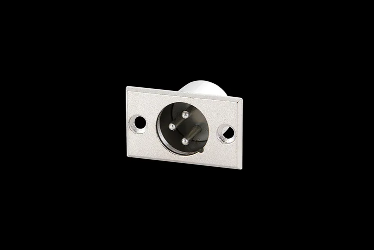 Никелированный 3pin XLR штекер панельный монтажный разъем профессиональный для